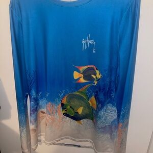 Guy Harvey Vibrant Blue Fish Design Shirt